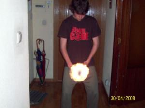 Joaquín, de Estella, tras una sobredosis de cebiche. 